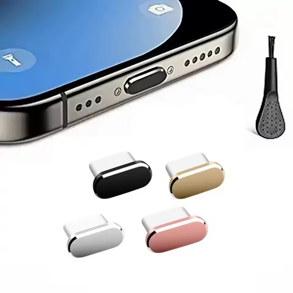 Usb C Hub - 4 Stück USB-C Staubschutzkappen mit Reinigungsbürste,