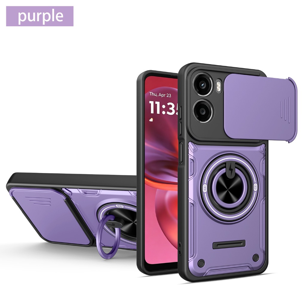 Phone Accessories Ring - Kamera-Schiebeschutz 360 ° Ringhalter-Handyhülle für Motorola