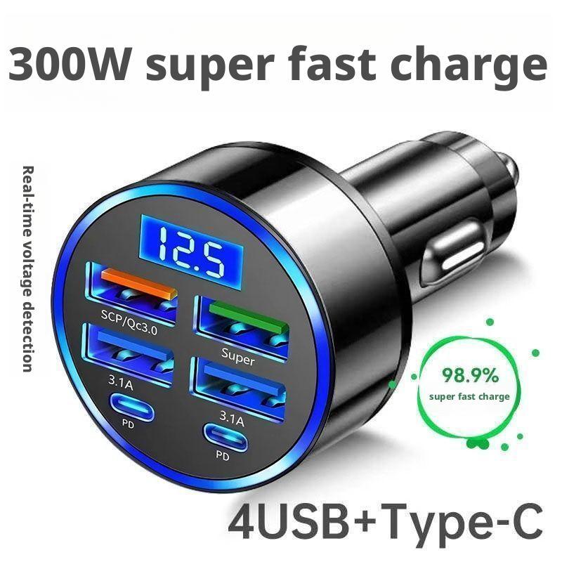 Usb C Hub - 300 W PD-Autoladegerät, 6 Anschlüsse, schnelles