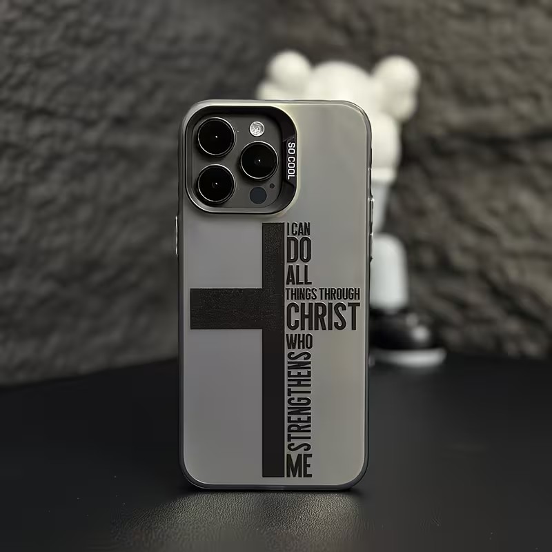 Xo Phone Accessories - Anti-Fingerabdruck-Kreuz-Bibel-Handyhülle für iPhone 17 16 15