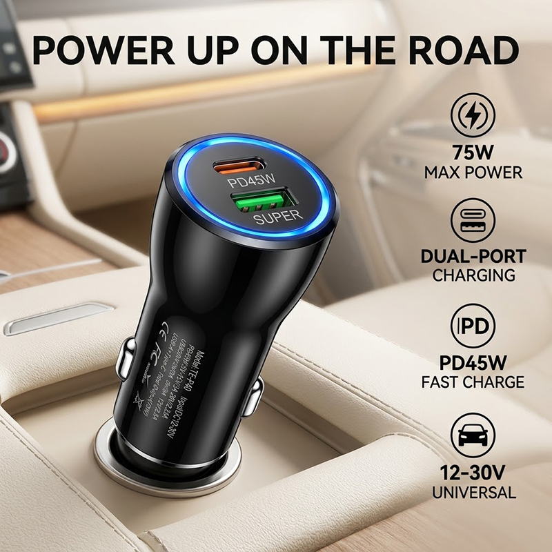 Usb C Hub - Dual-Port 45W USB-C Autoladegerät PD QC3.0