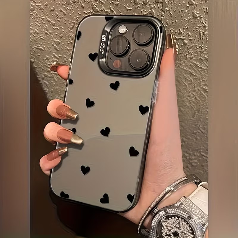 Xo Phone Accessories - Elegante schwarze Handyhülle mit Liebespunkt-Muster für