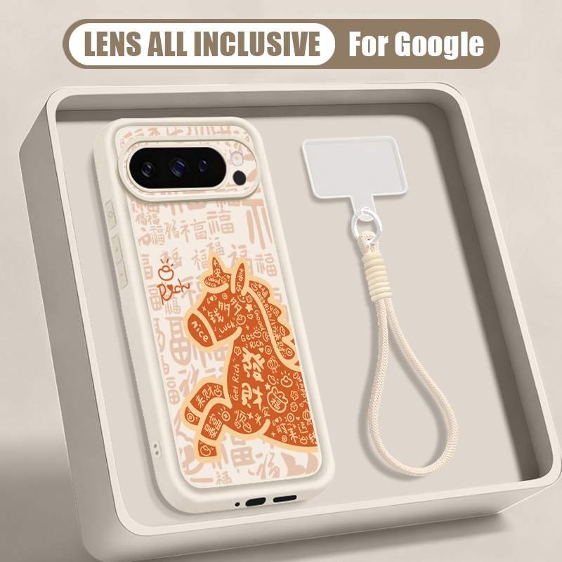 Lanyard Phone Strap - Niedliche Fohlen-Print-Handschlaufe mit Handyhülle für Google