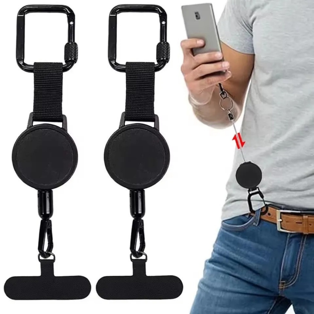 Lanyard Phone Strap - Einziehbares Diebstahlsicheres Handyband mit Karabiner, Anti-Fall-Gurt