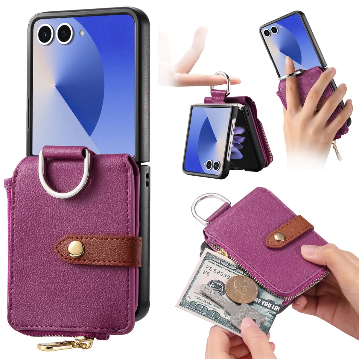 Phone Accessories Hippers - Luxuriöse Kartenhalter-Handyhülle für Samsung Galaxy Z