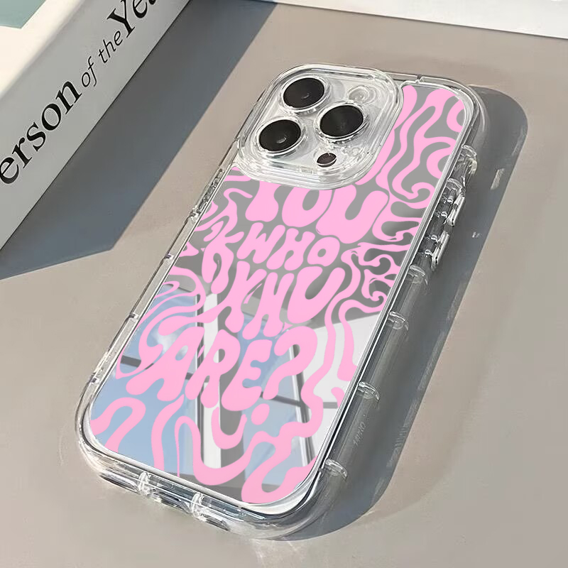Xo Phone Accessories - Rosa Kreative Englische Muster Spiegel-Handyhülle für
