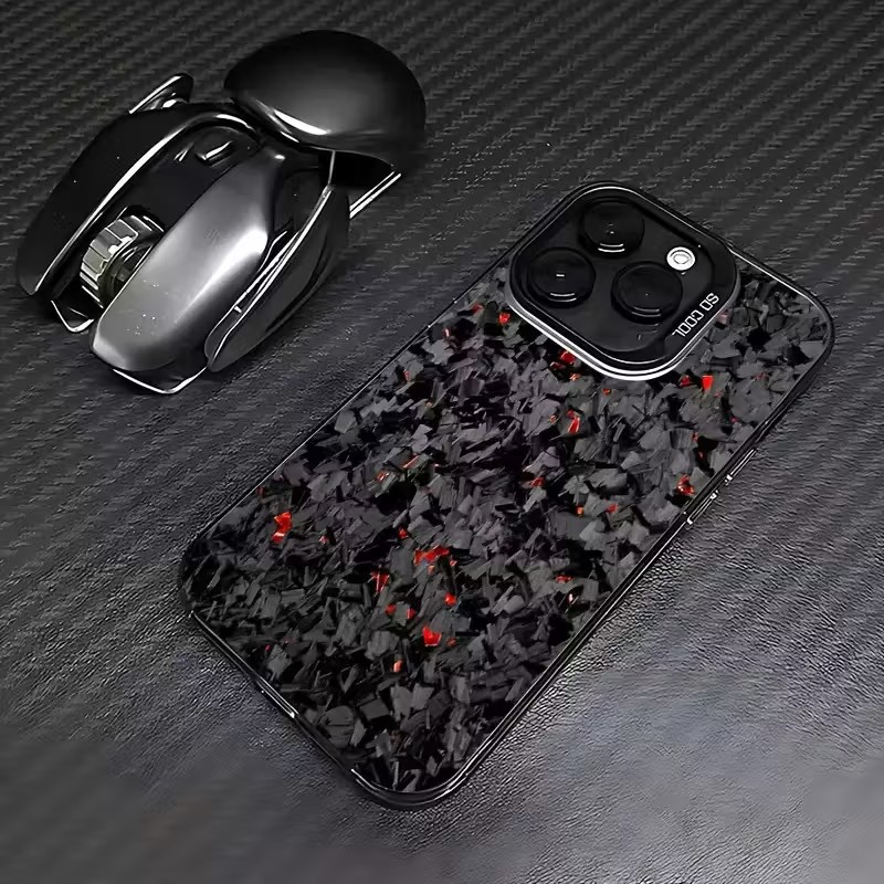 X Phone Accessories - Geometrische Carbon Faser Muster Telefon Fall