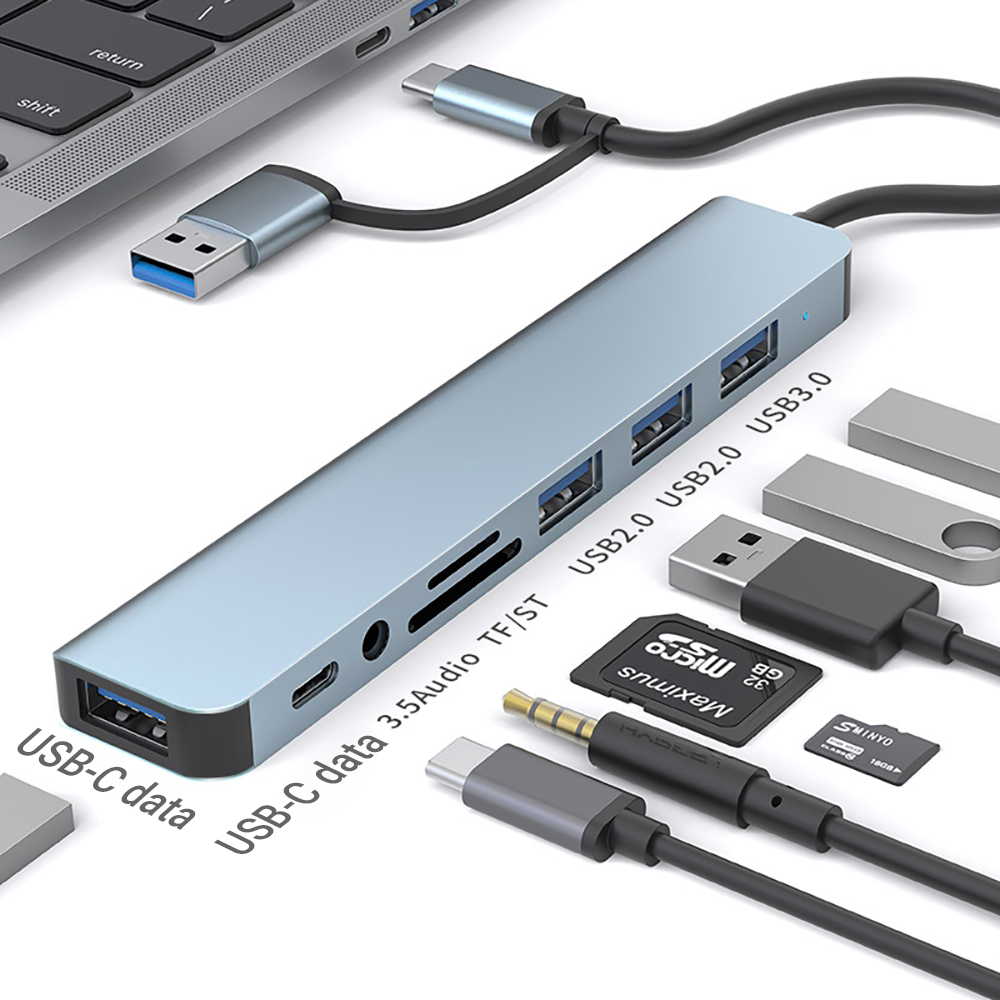 Phone Accessories Officeworks - 9-in-1 Dual-Head USB-Dockingstation USB-A & USB-C