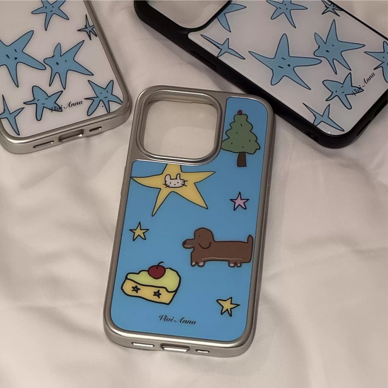 Xo Phone Accessories - Koreanische INS Nischen-Kreativ-Handyhülle mit blauem Stern