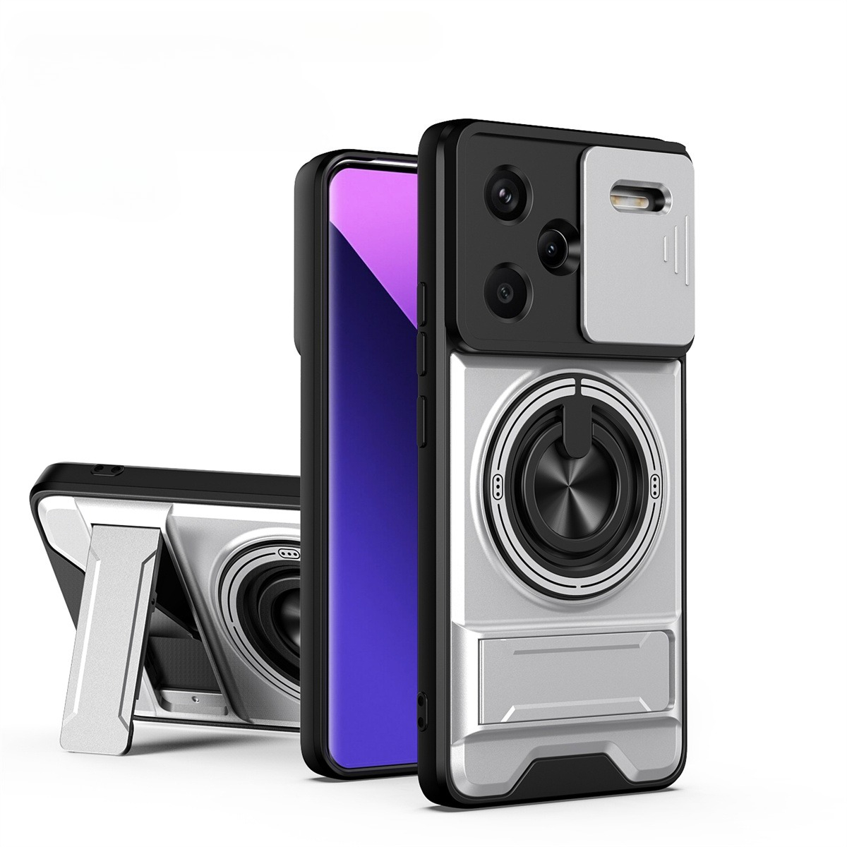Phone Accessories Ring - Objektiv-Slide-Kamera-Telefonhülle für Xiaomi Redmi Note 14