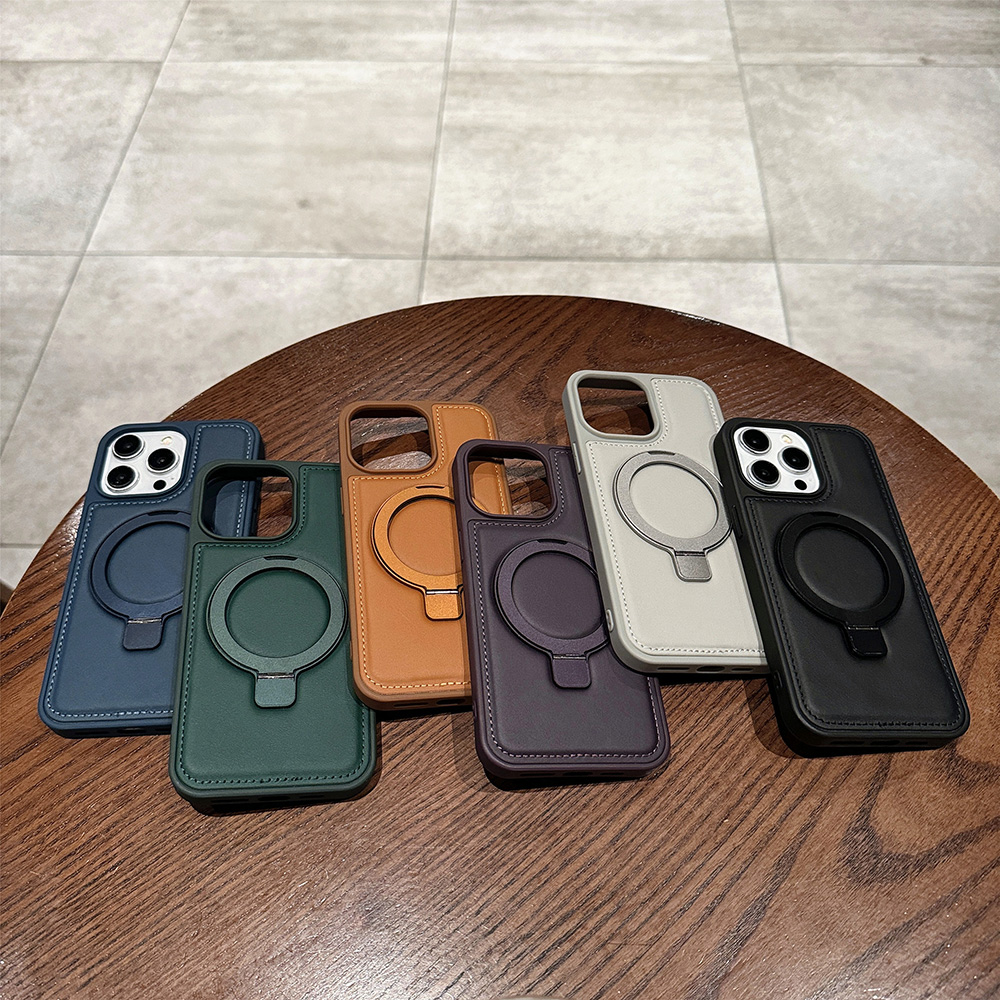 Phone Accessories Ring - PU-Leder Magnetische Hülle für Apple iPhone