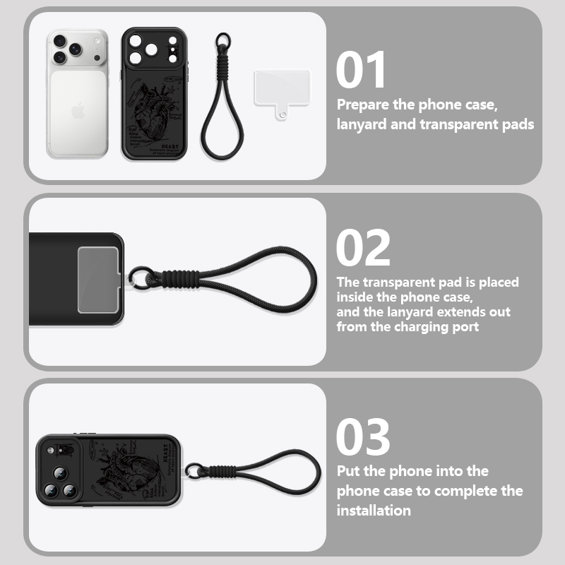 Kreatives Herz-Modell-Muster L – Lanyard Phone Strap Bewertung und Preis